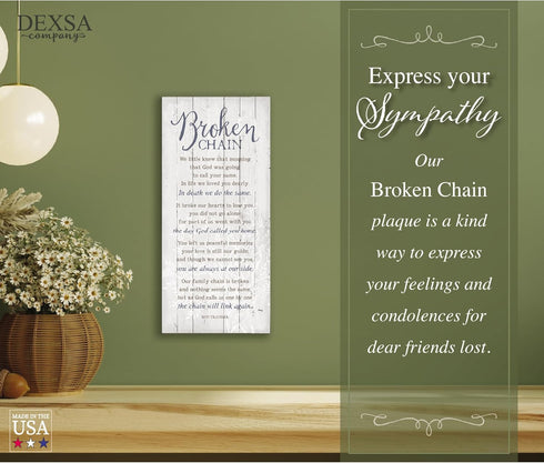 DEXSA Broken Chain Wood Plaque - Made in the USA - 5.5"x12" - Classy Frame Wall Hanging Decoration