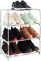 4-Tier Small Shoe Rack, Stackable Lightweight Shoe Shelf Storage Organizer for Entryway, Hallway, Closet (Green)