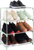 4-Tier Small Shoe Rack, Stackable Lightweight Shoe Shelf Storage Organizer for Entryway, Hallway, Closet (Green)