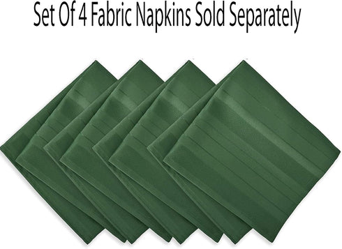 Newbridge Christmas Hunter Green Satin Stripe Fabric Tablecloth, 52 x 52 Inch Square, Holiday Woven Stripe