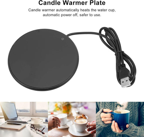 Smart Coffee Mug Warmer, USB Powered Beverage Cup Warmer with 3 Levels Temperature Setting for Home Office