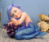 Ebros Under The Sea Blue Child Mermaid Sleeping On Coral Statue, Enchansia Mergirl Decorative Figurine