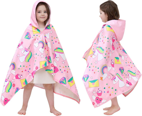 UOMNY Unicorns Hooded Towels for Kids,Soft Kids Beach Towel,30" x 50" for