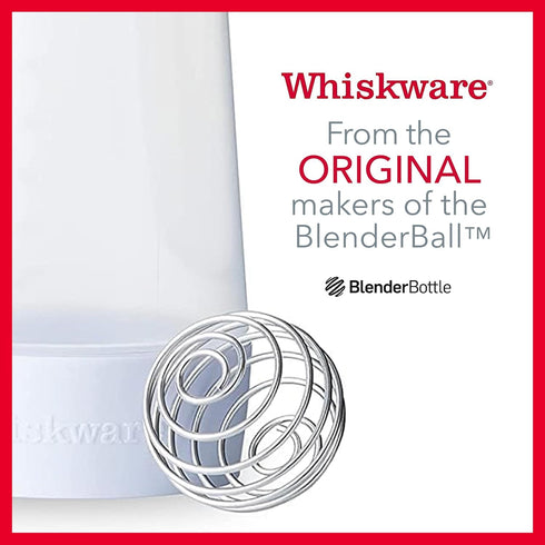 Whiskware Pancake Batter Bottle with BlenderBall Wire Whisk, Dispenser Bottle for Baking Pancakes, Cupcakes, Muffins