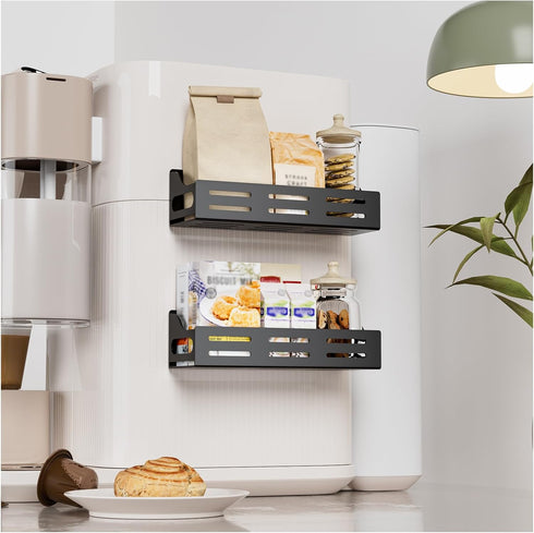 3 Pack Carwiner Magnetic Spice Rack for Refrigerator with Paper Towel Holder, Magnetic Refrigerator Organizer, Strong