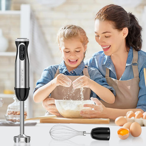 Bonsenkitchen Immersion Handheld Blender with Whisk, 500W, 20-Speed & Turbo Mode Stick Blender for Soup, Smoothie,