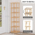 7 Closet Vertical Tall Shoe Rack For Entryway - Tall Tier Free Standing Slim Narrow Bamboo Wood Shoe Boots Storage