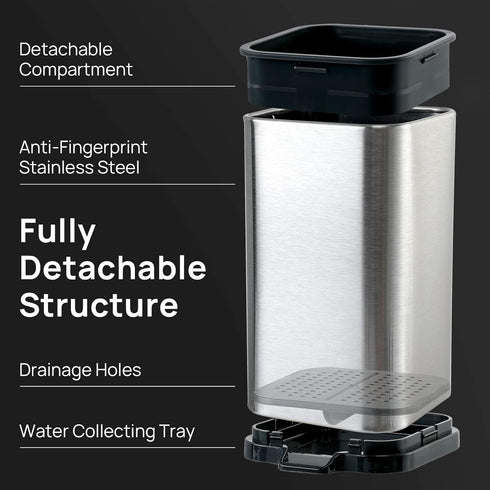 Kitchen Utensil Holder for Countertop Organizer, Stainless Steel Storage Caddy for Flatware, Medium Silvery