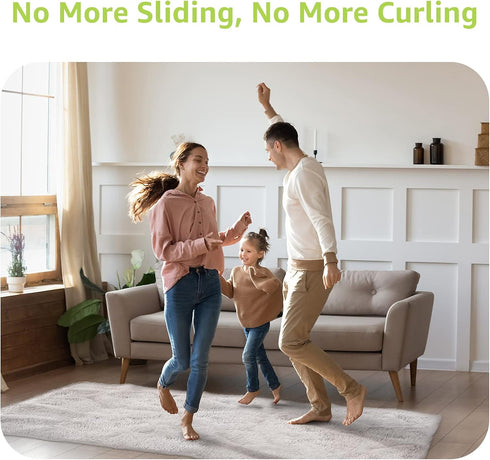Rabenda 12 Pcs Rug Tape - Non Slip Grippers for Hardwood Floors and Tiles, Reusable Carpet Tape