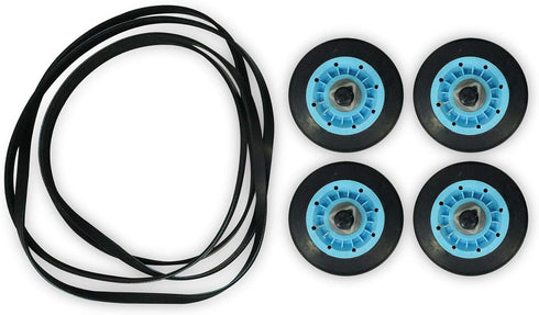 DC97-16782A-5PCKIT All-in-one Repair Maintenance Kit for Samsung Dryer Includes Drum Roller and Belt Replacement