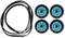 DC97-16782A-5PCKIT All-in-one Repair Maintenance Kit for Samsung Dryer Includes Drum Roller and Belt Replacement