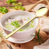 HANSGO 8PCS Gold Stainless Steel Spoons, 8.5 Inch Soup Spoons Dinner Spoons for Kitchen Home