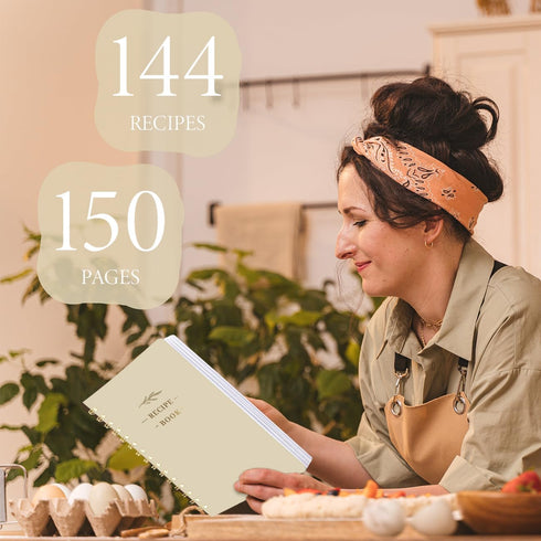 Perfect Blank Recipe Book-Recipe Book to Write in Your Own Recipes,Hardcover Personal Blank Recipe Book, Recipe Notebook Hold 144 Exclusive Formula Recipes (Oat)