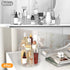 klyoca 360 2 Counter Rotating Makeup Organizer Tier Lazy Susan Turntable Organizer, Clear Bathroom Organizer