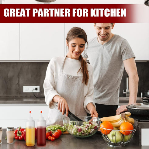 30 8.5 oz Nozzle 2 Pcs Plastic Squeeze Bottle Condiment Squeeze Bottle with Red Tip Cap Sauce Sprayer with Small