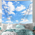 Light Blue Wall Decor Tapestry, Blue Sky White Clouds Natural Landscape Tapestries for Girly Bedroom Living Room