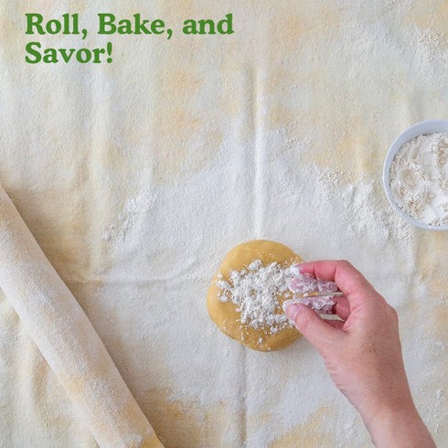 Regency Wraps Natural Pastry Cloth, 20"x24" with 15” Rolling Pin Cover, 100% Cotton