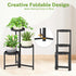 3 iDavosic.ly Tier Folding Plant Stand Indoor Outdoor with Plastic Tray, Tiered Corner Flower Holder Shelf, Metal