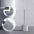 Revolutionary Silicone Flex Toilet Brush with Holder, No-Slip Long Handle Cleaning Brush Set with Wall Mounting