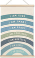 HRQKO Blue I Am Kind Smart Inspirational Poster Hanger Frame, Boho Rainbow