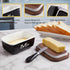 ALELION Black Butter Dish with Lid and Knife, Airtight Ceramic Butter Keeper for Counter or Fridge, Farmhouse Decor