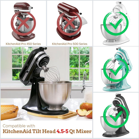 Bamboo Sliding Mat for Kitchenaid Mixer - Compatible with 4.5-5 Qt Tilt-Head Stand Mixer, Kitchen Appliance Slider Mat