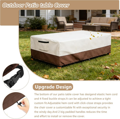 Exokugo 48L 28W 16H inches, Waterproof Patio Coffee Table Cover, Rectangular Outdoor Small Side Table Cover - Fits up