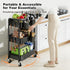 Aofure 3 Tier Rolling Cart on Wheels, Metal Utility Storage Cart with Wheels, Three Tiered Craft Carts Organizer