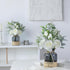 YXZZWL Artificial Flowers with Vase, Faux Silk Roses and Eucalyptus Centerpiece for Home Decor (White)