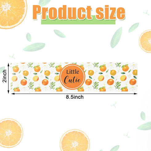 48 Pieces Baby Shower Water Bottle Labels, Oranges Little Cutie Baby Shower Decorations, Waterproof Wrappers for Unisex