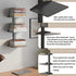 2 Pack 6 Invisible Floating Bookshelf for Wall Mounted, Black Spine Book Tower, Tier Vertical Book Organizers, Heavy
