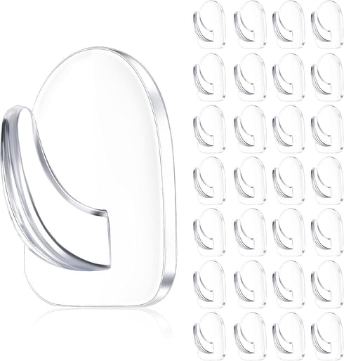Jetec 60 Pieces Clear Adhesive Wall Hooks, Transparent Reusable Seamless Hooks for Hanging Small Sticky Acrylic Hangers