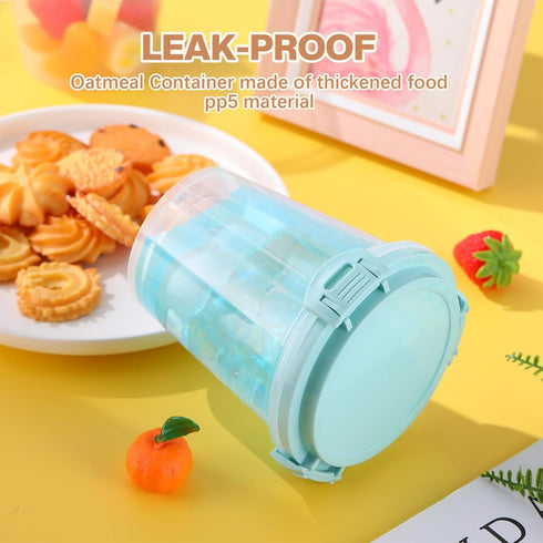 Blushtier 10 24 oz Pcs Overnight Oats Containers with Lids Leak Proof Oats Jars Reusable Plastic Food Storage Meal Prep