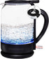 OVENTE Electric Glass Kettle 1.5 Liter, 1500W Instant Hot Water Boiler with ProntoFill Tech, Black KG516B
