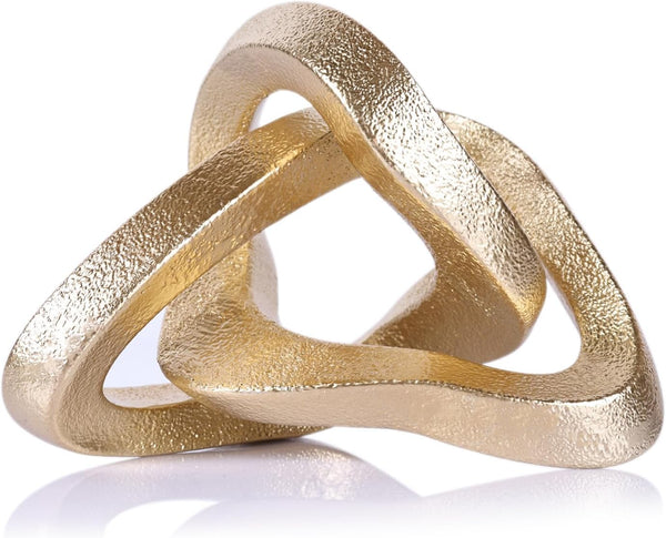 LCCCK Infinity Knot Sculpture Gold Knot Decor Object, Abstract Knick Knacks Coffee