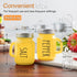 Yellow Salt and Pepper Shakers Set - Glass Salt and Pepper Set for Cooking Table, RV, BBQ, Easy to Clean & Refill -