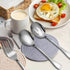 Large Stainless Steel Serving Utensils Set, 6 Pcs with 10" Serving Spoon, Slotted Spoons, Serving Forks, Dishwasher Safe