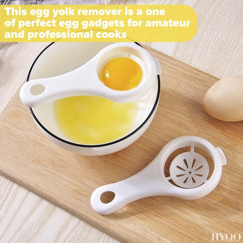 3 2.36" 4.96" Pcs Egg Separator for Raw Eggs - Egg Yolk Separator Tool with Hang-On Bowl Design for Less Mess, ABS