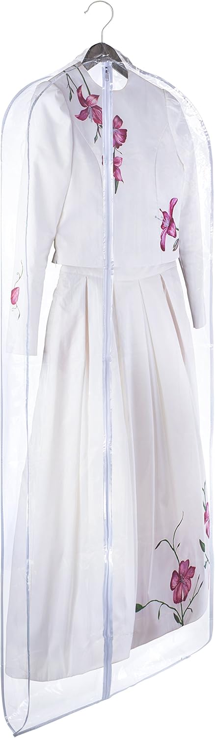 Handy Laundry Clear Vinyl Gown Bag, Set of 2 (24 X 65 Inches) for Coats, Suits, Dresses, Dust-Free