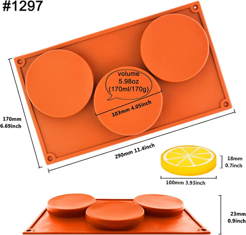 FUNSHOWCASE 2-Bundle Large Round Disc Candy Silicone Molds