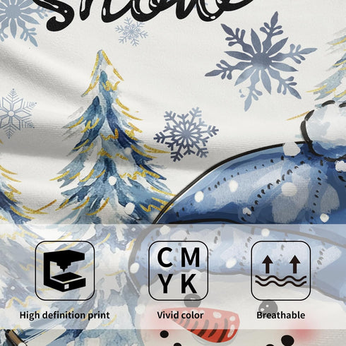 Mweet Set 2, 14x28 Inch Winter Hand Towels of Farmhouse Snowman Pine Tree Snow Holiday Tea Towel Absorbent Dish Wash