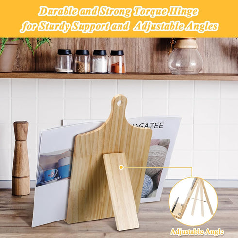 Capoda Cookbook Stand for Kitchen Counter, Adjustable Sunflower Recipe Book Holder with Chalkboard, Mom Gifts