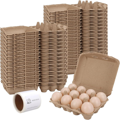 30 Pack Vintage Egg Cartons - Natural Pulp, Holds Twelve 12 Count