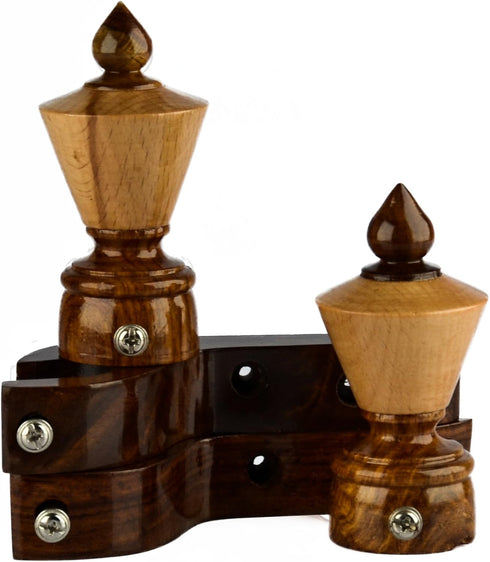 Handmade Wooden Curtain Rod Brackets with Round Finials, Natural Rosewood, Home Accessories for Window Treatment
