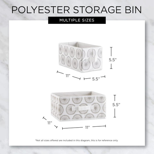DII Non Woven Polyester Storage Bin, 2 Piece, 11x11x5.5-inch, Starburst Gray