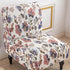Armless 06 Accent Chair Cover - Soft Printed Slipcover for Living Dining Room Slipper Chairs