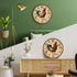TAHEAT 14 Inch Rustic Rooster Wall Clock, Retro Silent Non-Ticking Decorative Clock for Kitchen/Living Room