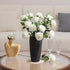Tifuly White Roses Artificial Flowers, 12 pcs Realistic Single Long Stem Fake Silk Roses Bouquet for Home Wedding Decor