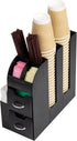 Countertop 5.35"W 11.25"L 11.15"H, Mind Reader Cup and Condiment Station, Organizer, Coffee Bar, Kitchen, Stirrers, x x