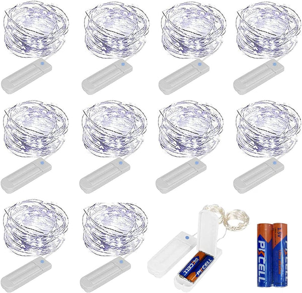 ZNYCYE 10 Pack Fairy Lights Battery Operated, 10ft 30 LED String Lights 8 Modes with Timer Waterproof for DIY Wedding